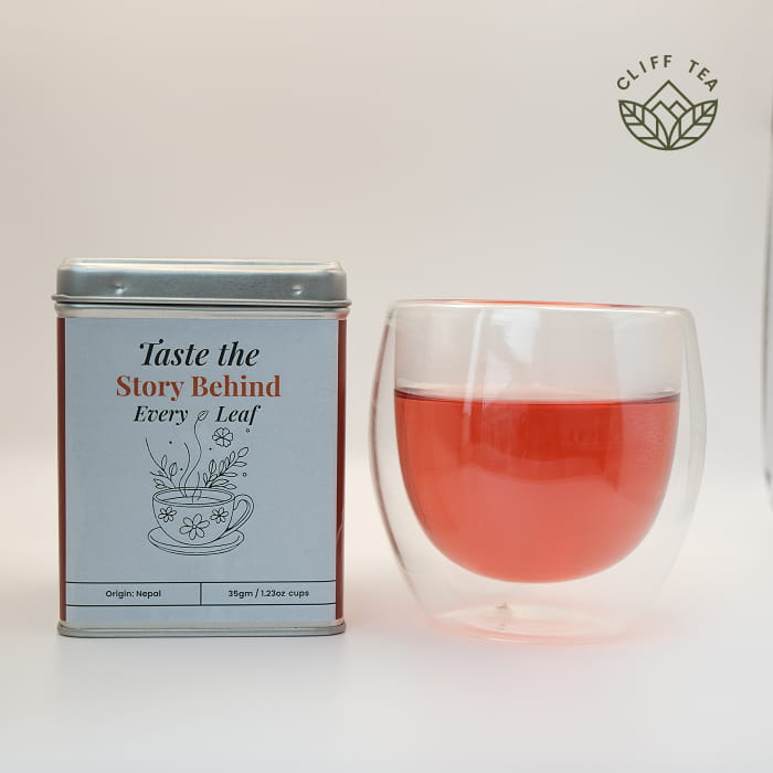 Colorful Floral tea blend with strawberry pieces