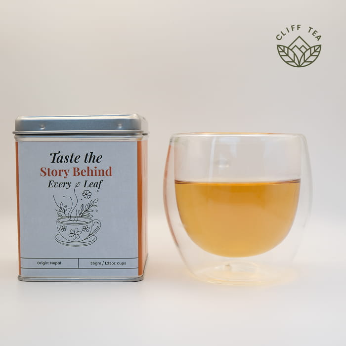 Fresh jasmine flowers with tea leaves