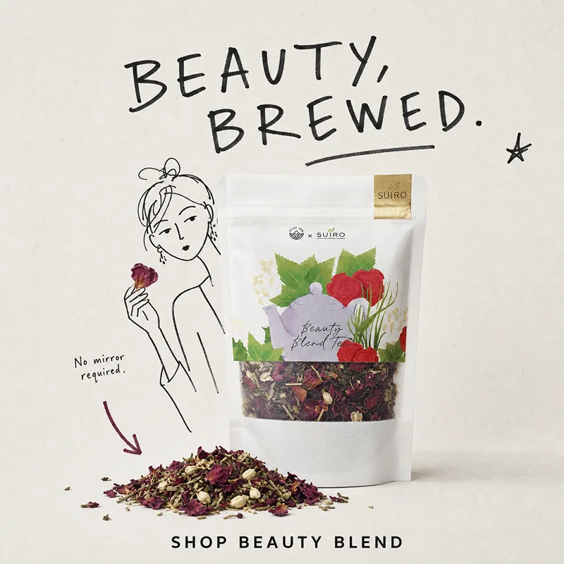 Beauty Blend loose leaf tea with rose petals, jasmine and lemongrass