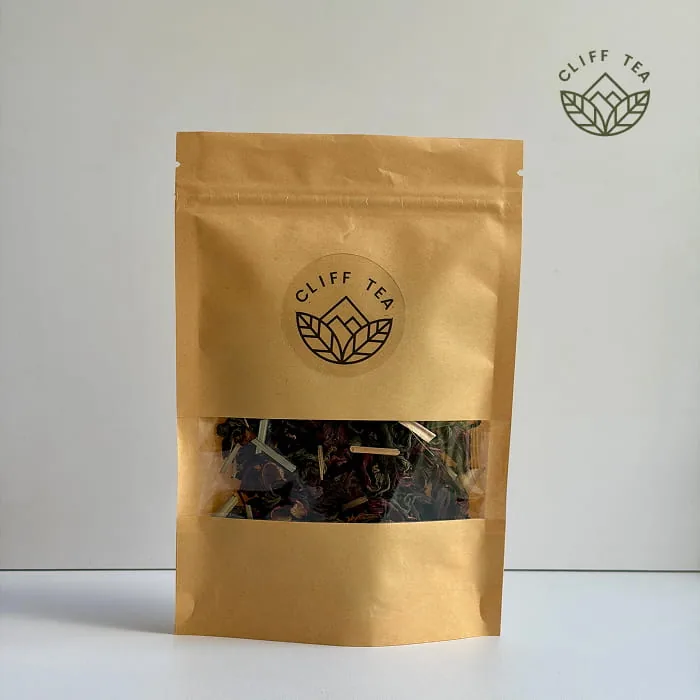 Hibiscus Strawberry Lemongrass Tea: hibiscus, dried strawberry pieces and lemongrass