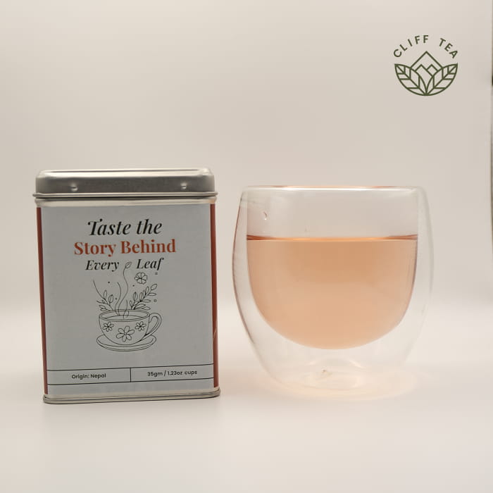 Rhododendron flowers growing in mountain landscape