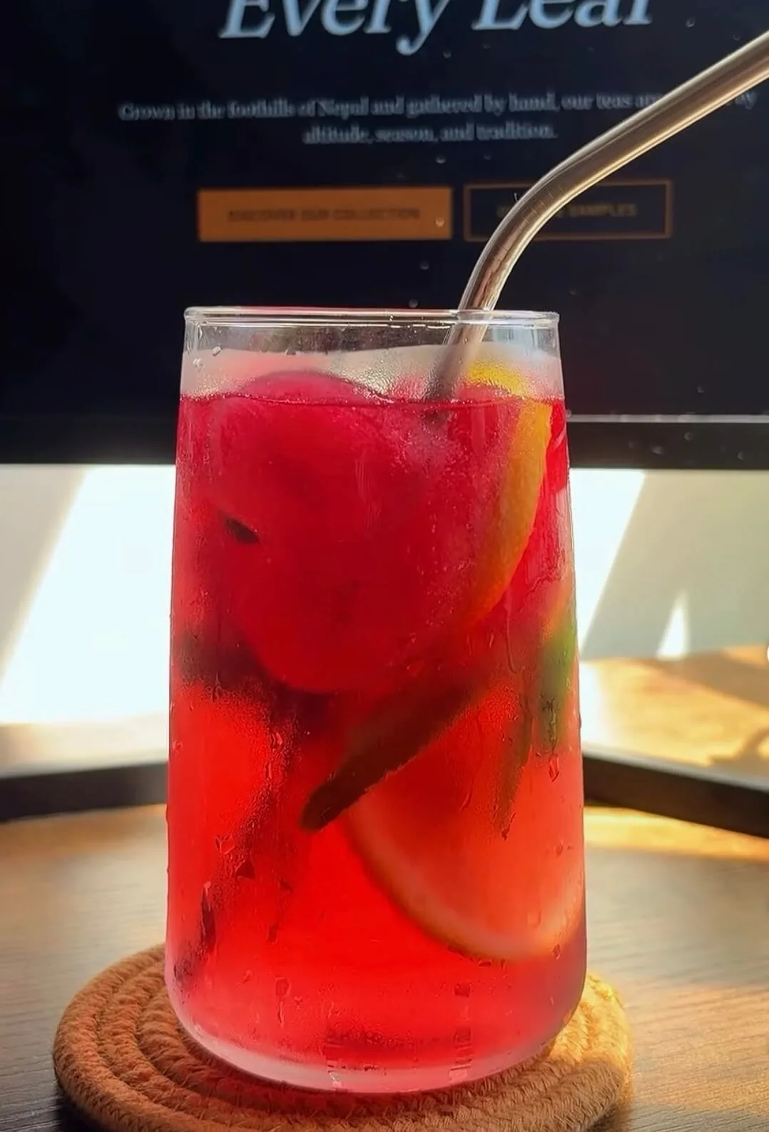 Iced Hibiscus Ruby Refresher made with Cliff Natural Tea